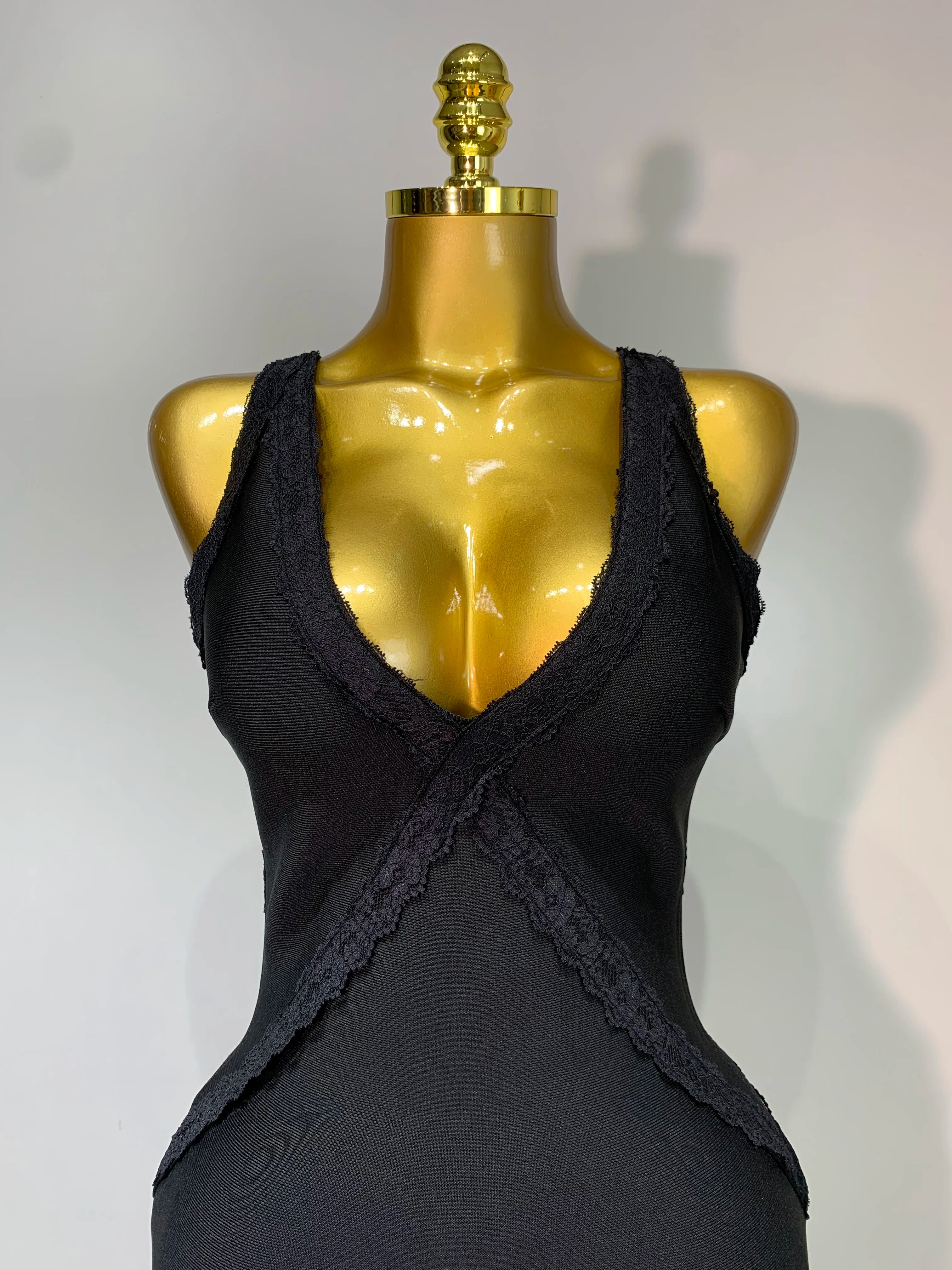 Sexy V Neck Black Lace Prom Dress Sleeveless Evening Party Gown Celebrity Elegant Luxury Birthday Club Dresses