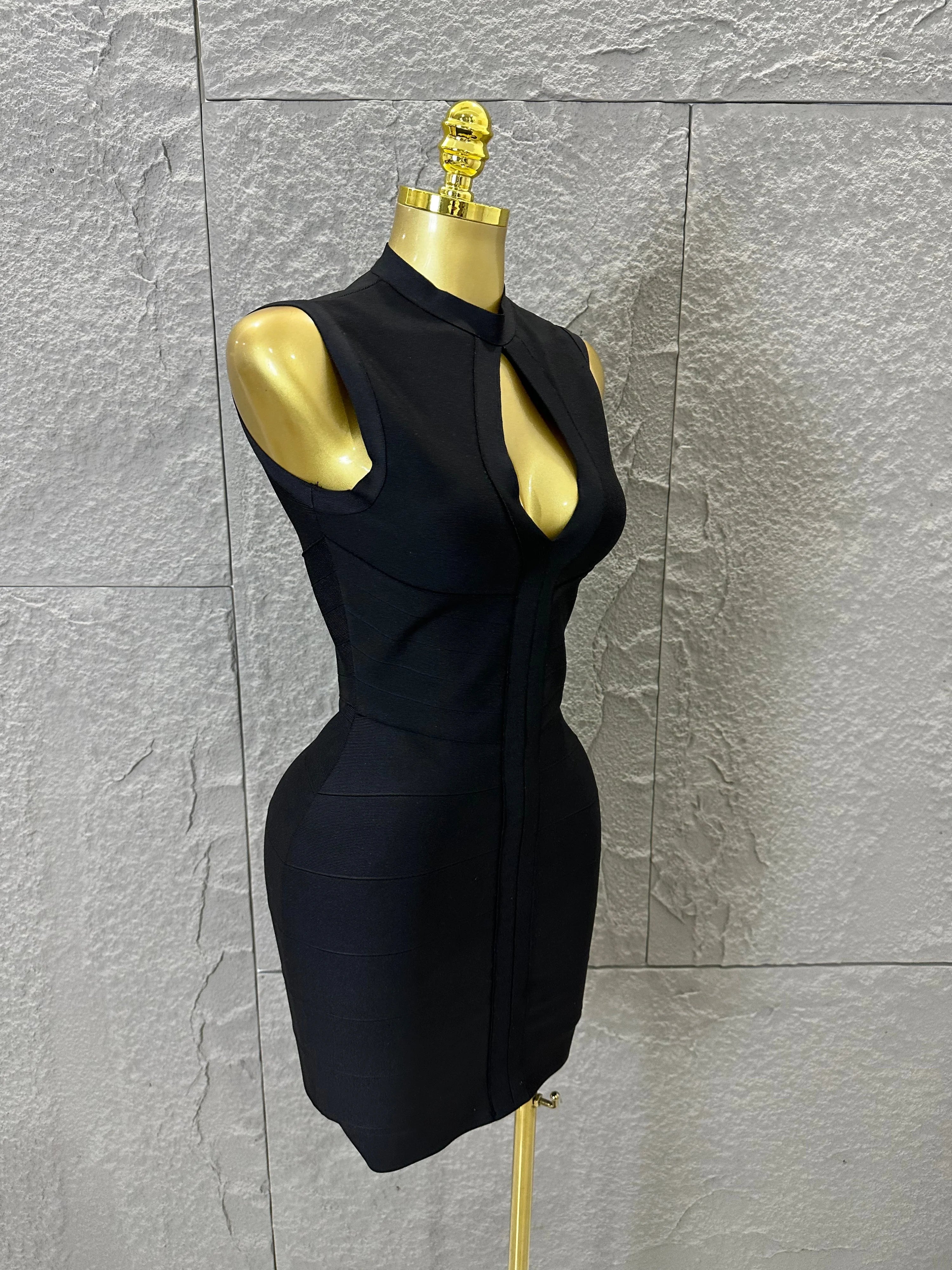 Sexy Sleeveless Keyhole Cutout Bandage Form-Fitting Outfit Evening Gala Party Fashion Celebrate Birthday Party Dress Vestido