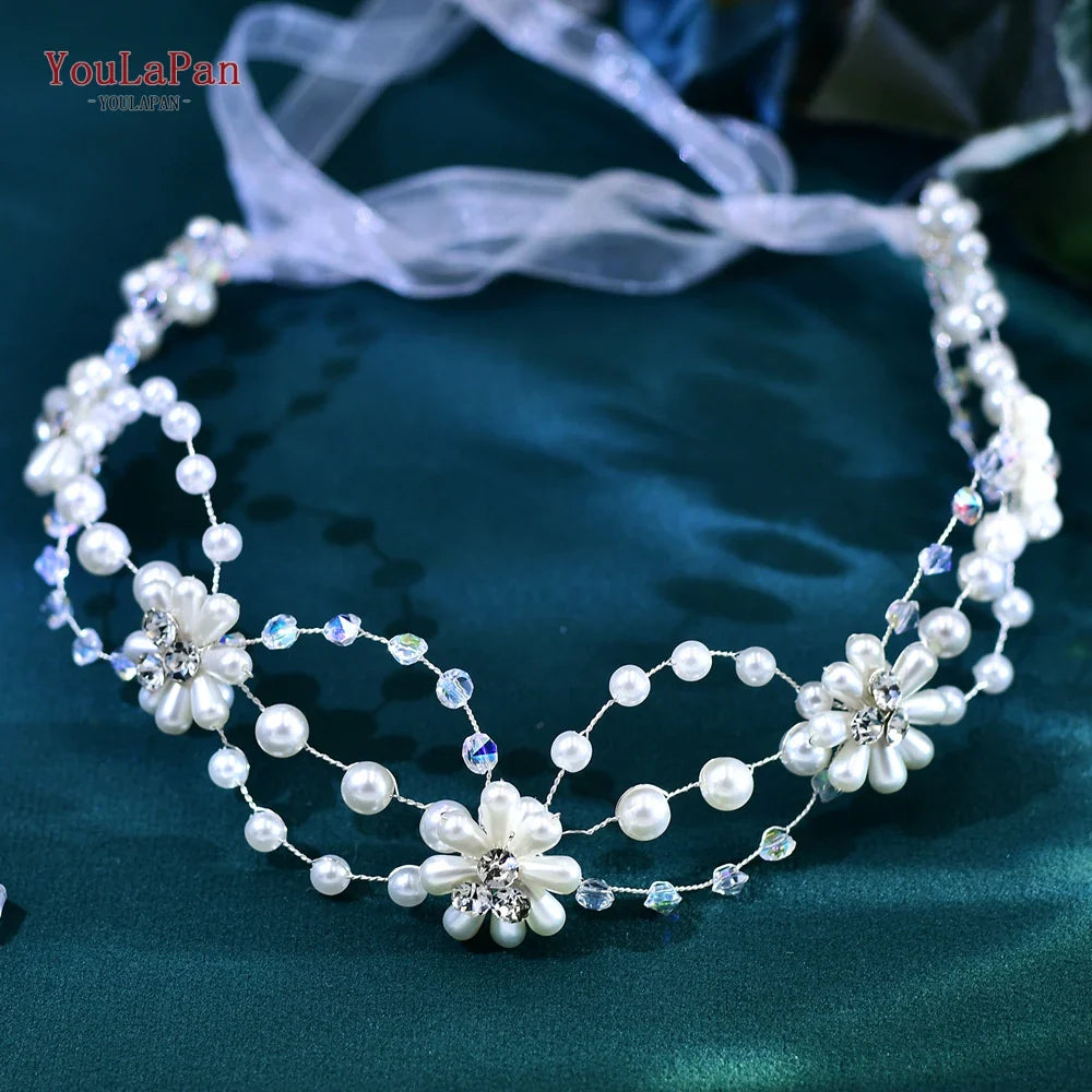 YouLaPan Bridal Rhinestone Belts Accessories Party Wedding Dress Belt Bride Sash Bridesmaid Handmade Gift SH237 SH625White organza