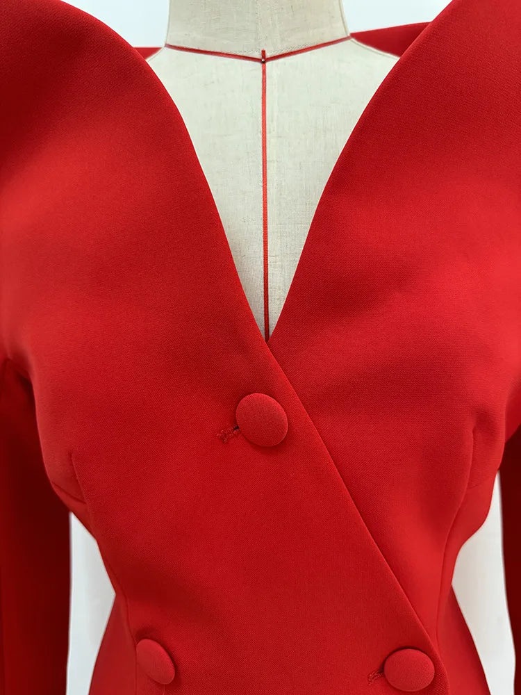 Black Red Color Women Long Sleeve Sexy Off the Shoulder Bodycon Mid-calf Evening Party Dress Celebrity Red Carpet Outfit