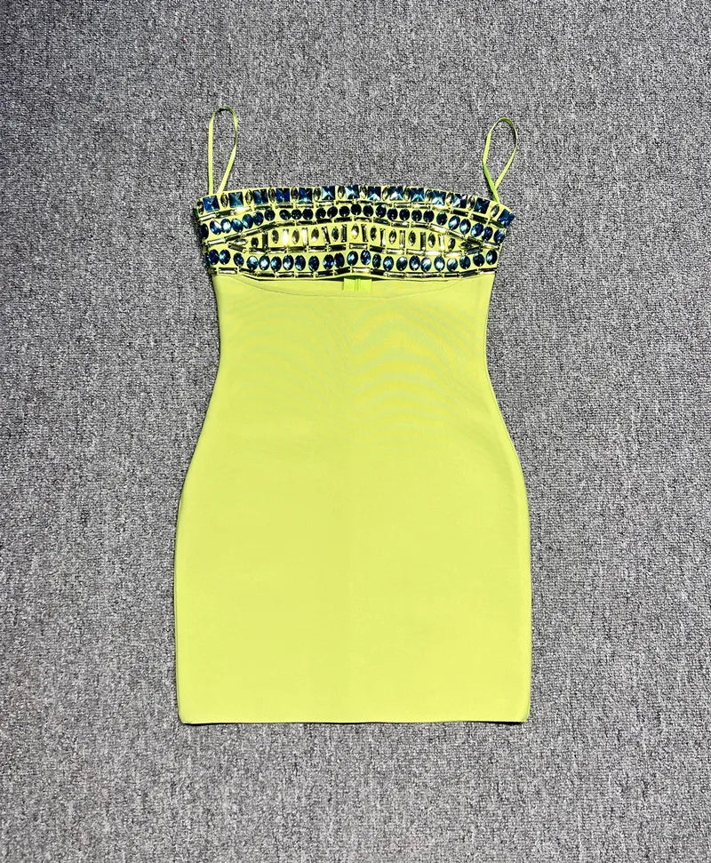 2025 Women Sexy Strapless Shinning Crystal Bodycon Mini Bandage Dress Nightclub Party Fashion Outfit