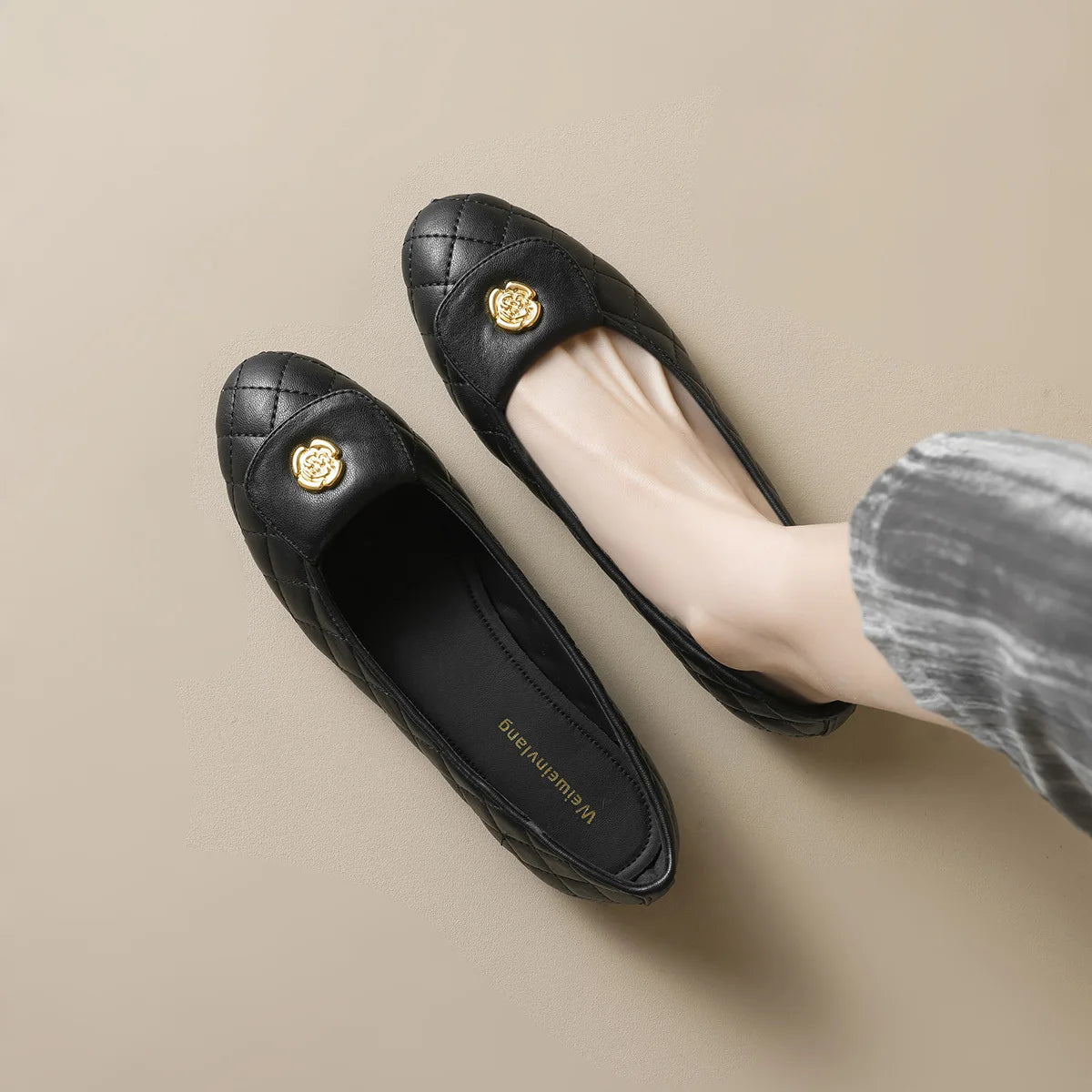 New spring women's outdoor shoes Round toe design Black Mary Jane shoes Ladies casual flat shoes Work shoes Boat shoes 41-43