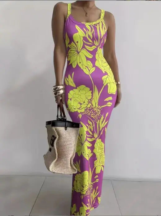 CM.YAYA Summer Women Sleeveless Strap O-neck Sexy 2024 Summer Long Evening Dress Knit Ribbon Night Club Party Maxi Dresses as picture 30