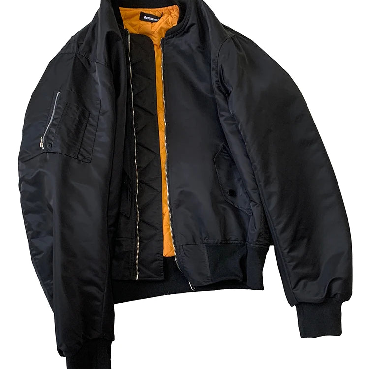 Lautaro Autumn Winter Black Short Warm Bomber Jacket Men with Back Many Zippers Luxury Designer Heavy Industry Emo Clothes 2025 Black