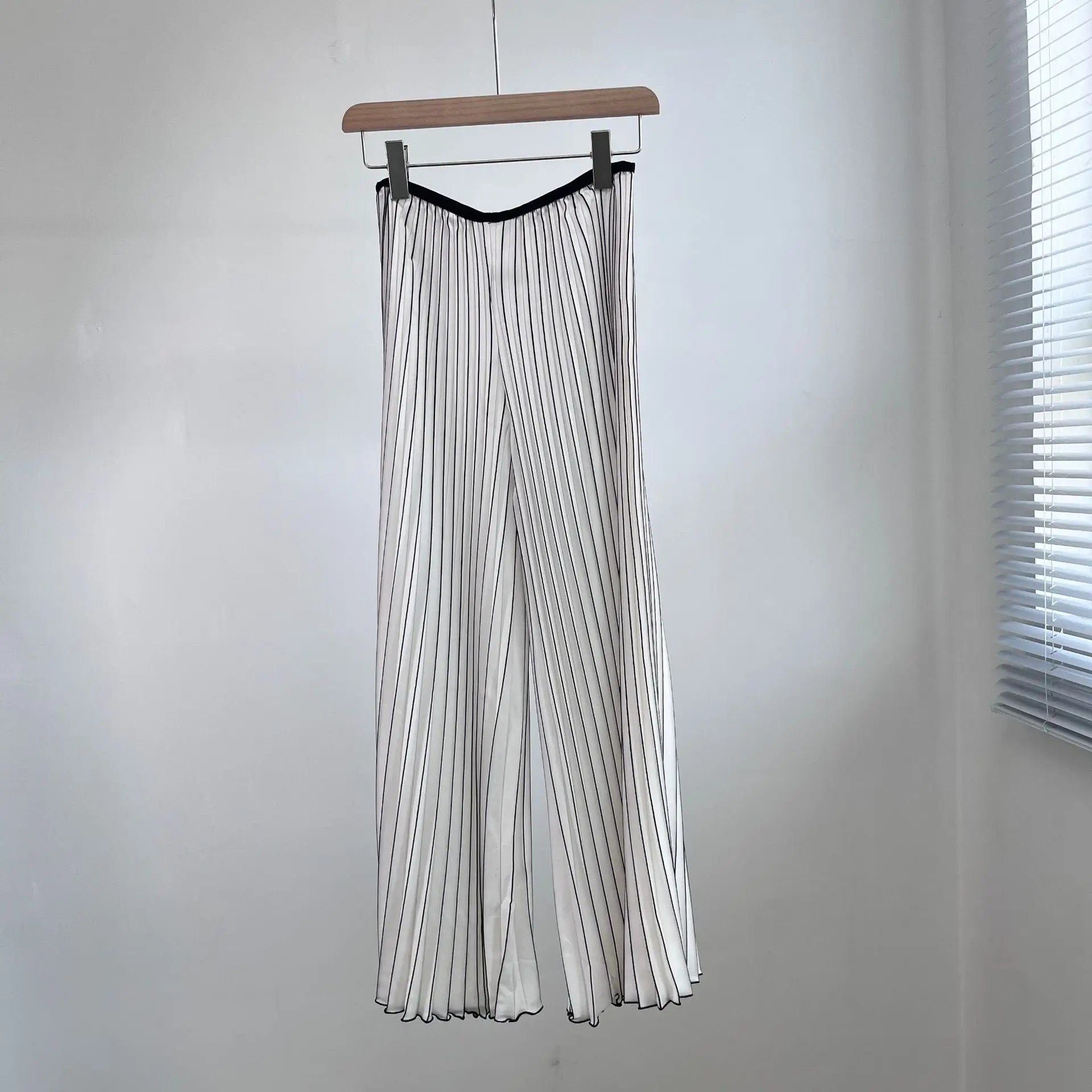 ALSEY Miyake Pleated Slim Hundred Fashion Rainbow Color Gradient Women's Office Lady Casual Pants Spring/Summer New WHITE One Size