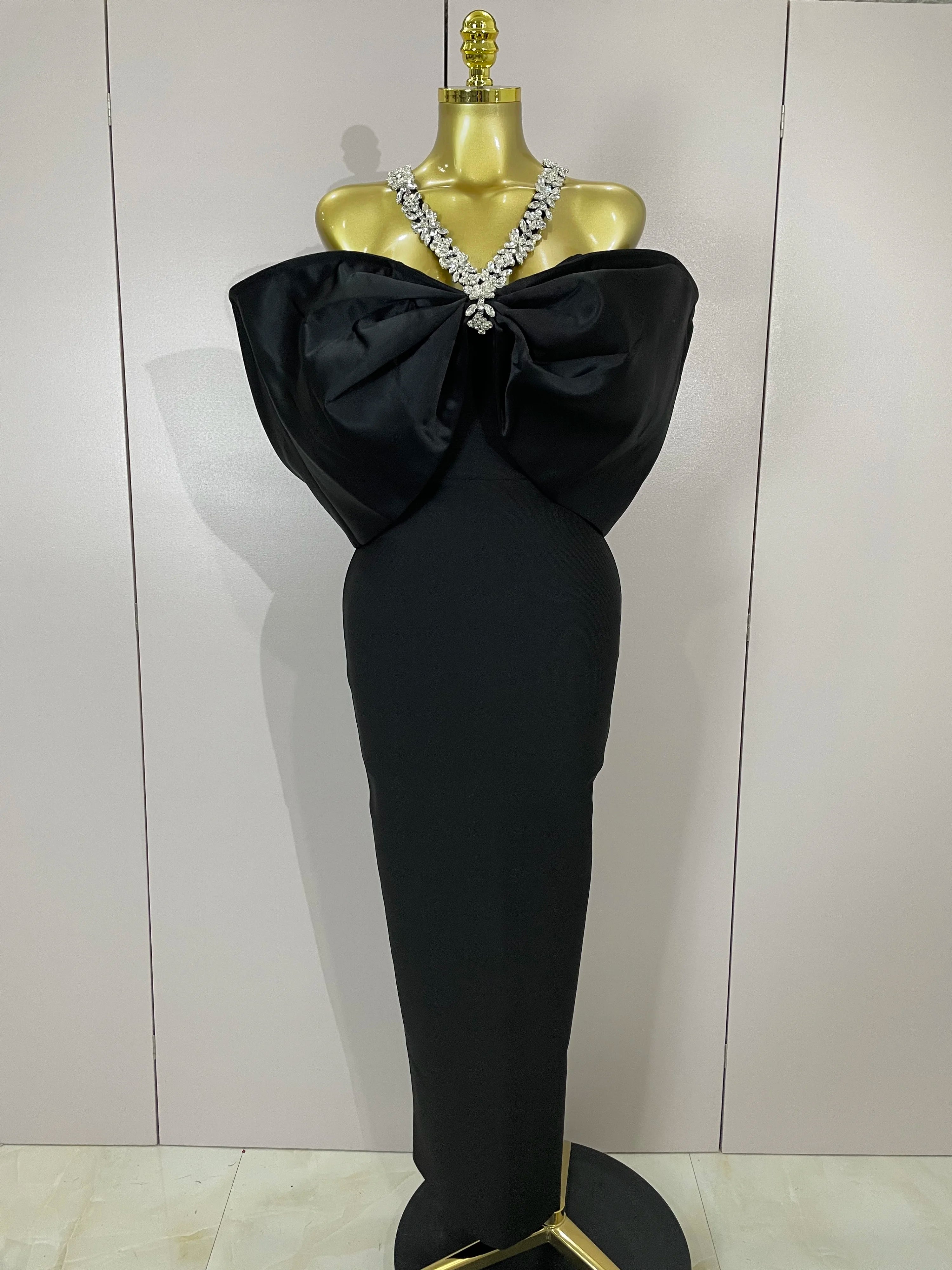 Luxury Rhinestone Chain Red Off Shoulder Vintage Butterfly Chic Bodycon Long Dress 2025 Elegant Evening Party Birtyday Clothing black