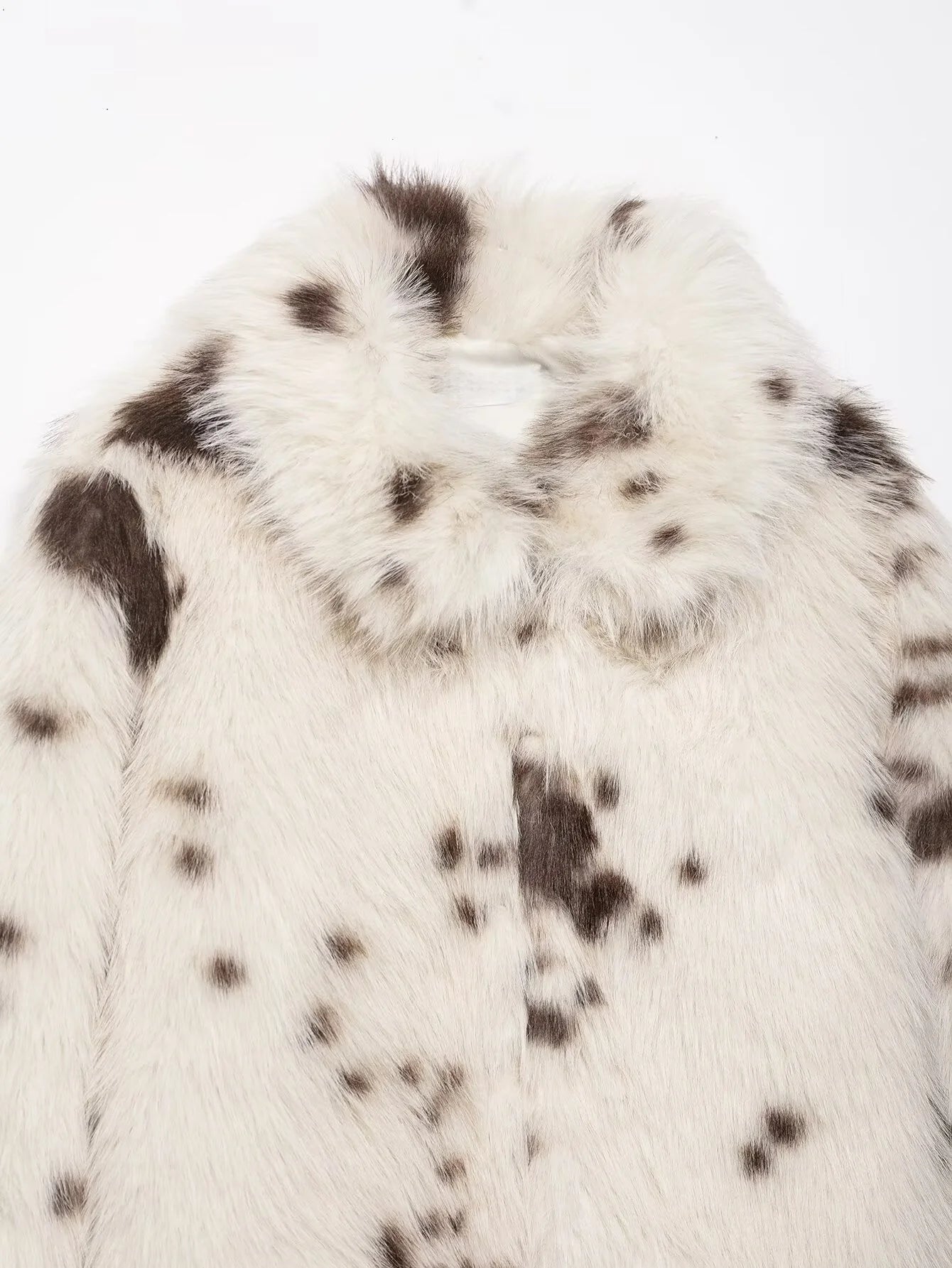 2025 Autumn/Winter New Women's Casual Fashion Versatile Artificial Fur Effect Animal Pattern Jacket Warm Coat