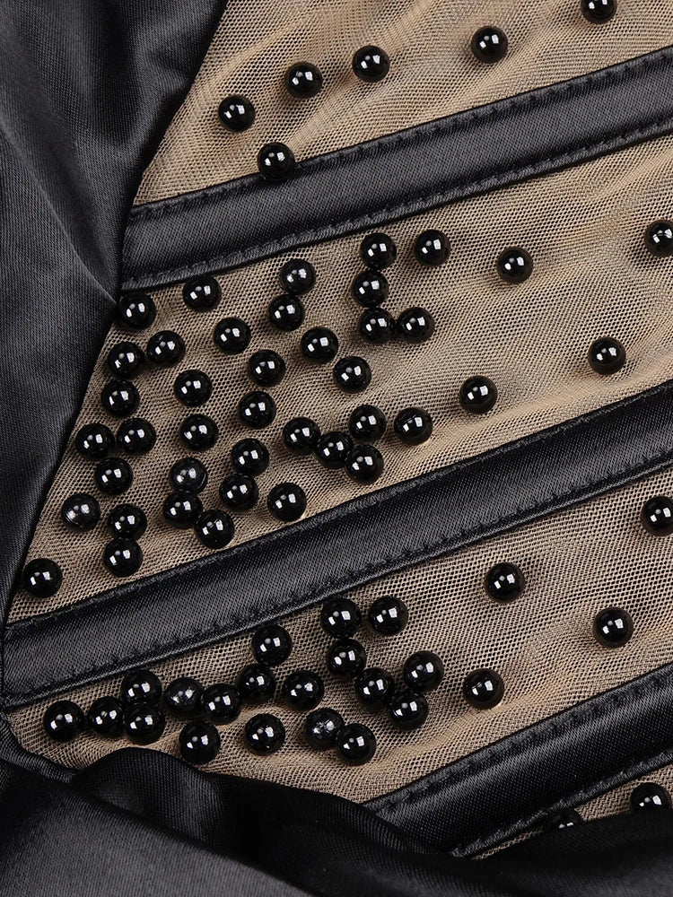 Elegance Satin Mermaid Gown One Shoulder Tulle Patchwork Stripes Crystals Details Pleated High Slit Celebrity Cocktail Gowns