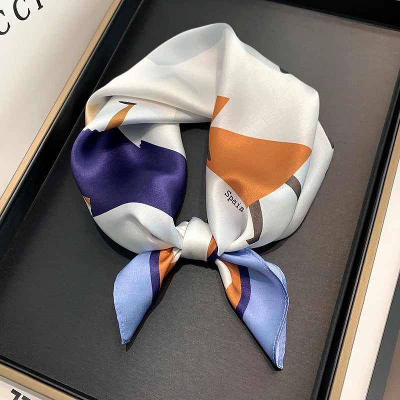 53cm Pure Silk Scarf Women Square Scarves Foulard Hairbands Lady Luxury Designer Female Bandana Neck Kerchief Ties Bandana Hijab 53cm Silk Scarf 29 53X53CM