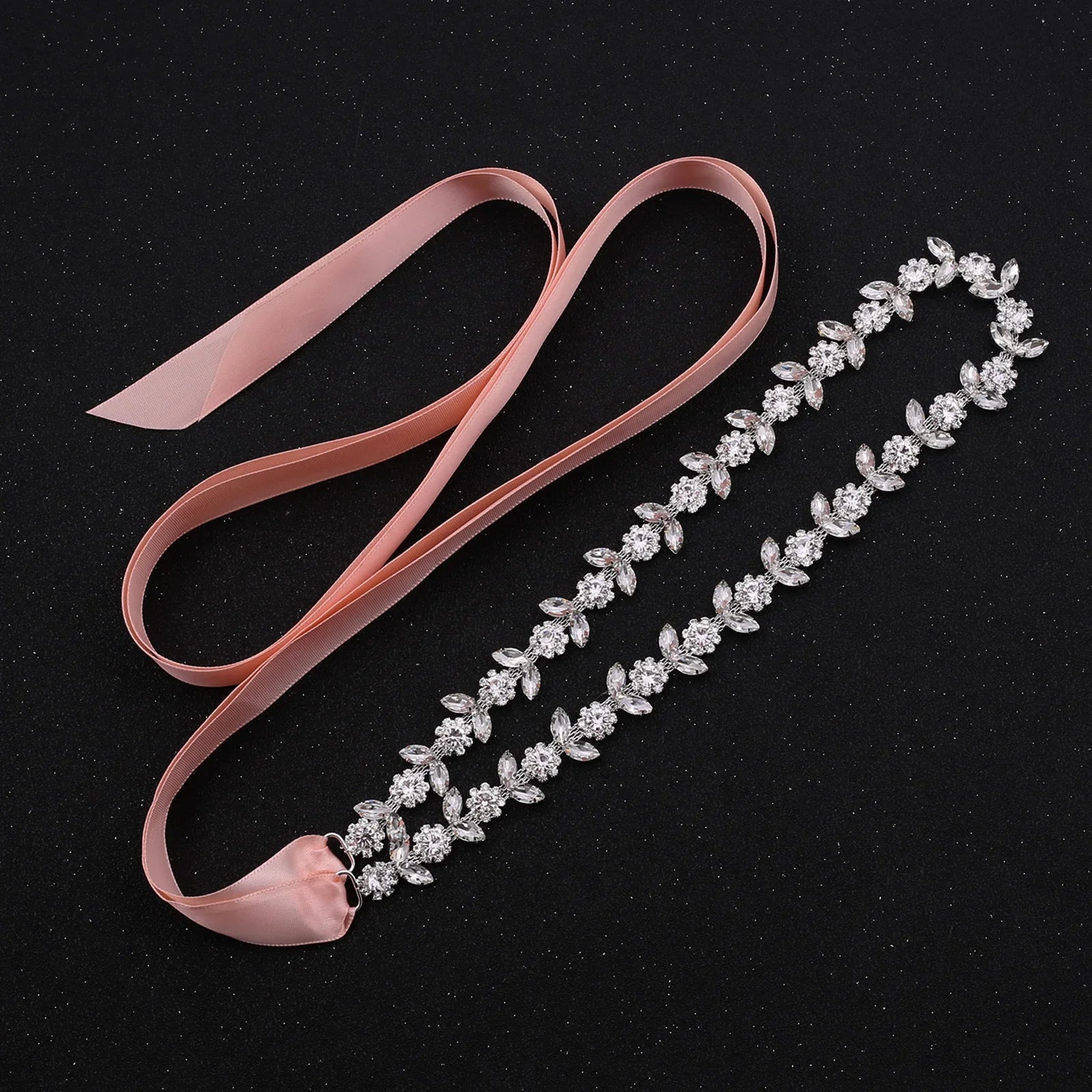 NZUK Crystal Bridal Belt Rhinestones Bridal Sash Sliver Wedding Dress Belt Bridal Dress Belt for Dresses Wedding Gown