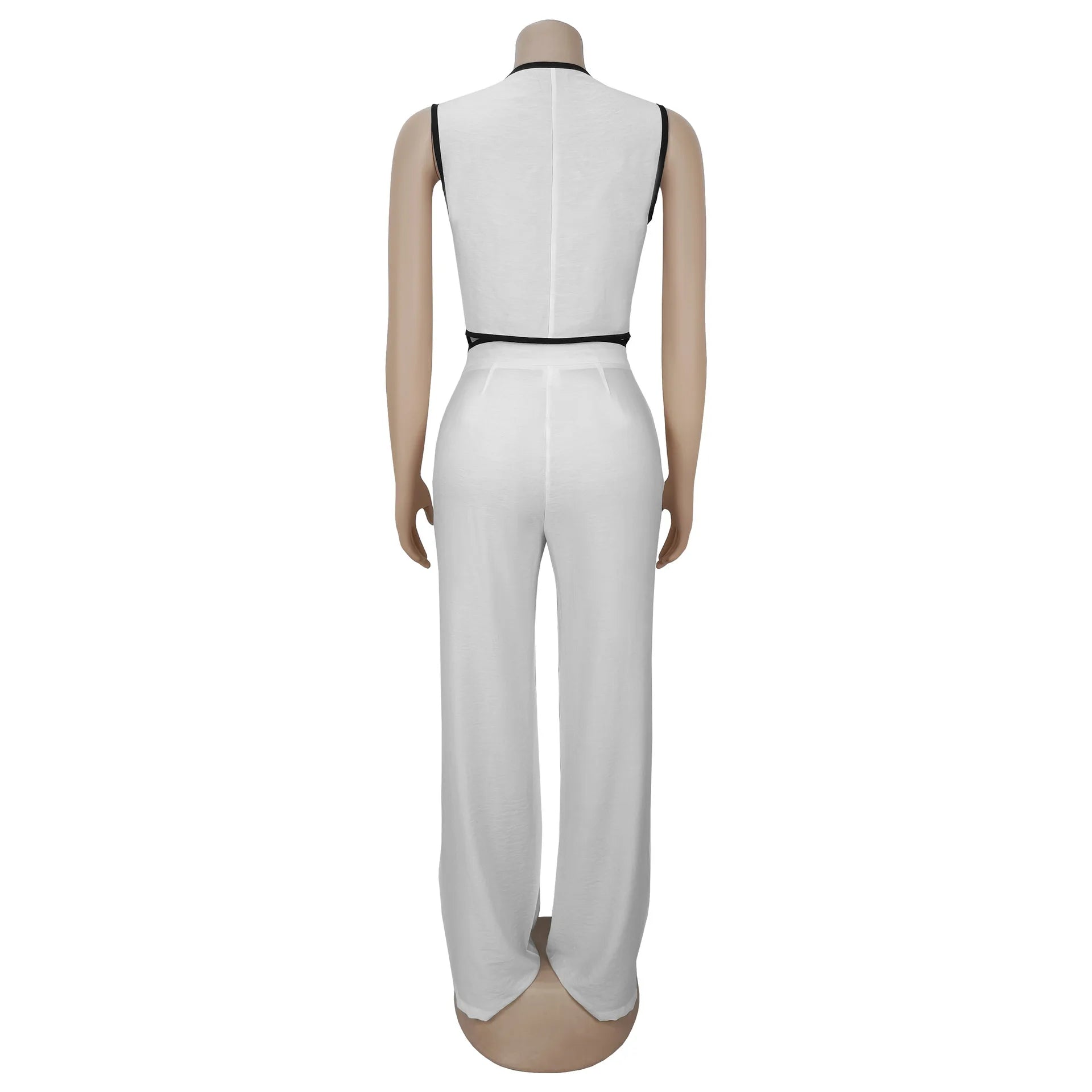 Fashion Women's Set Strapless Vest Tops and Wide Leg Pants Suit 2025 Summer Street Two 2Piece Sets Outfit Tracksuit