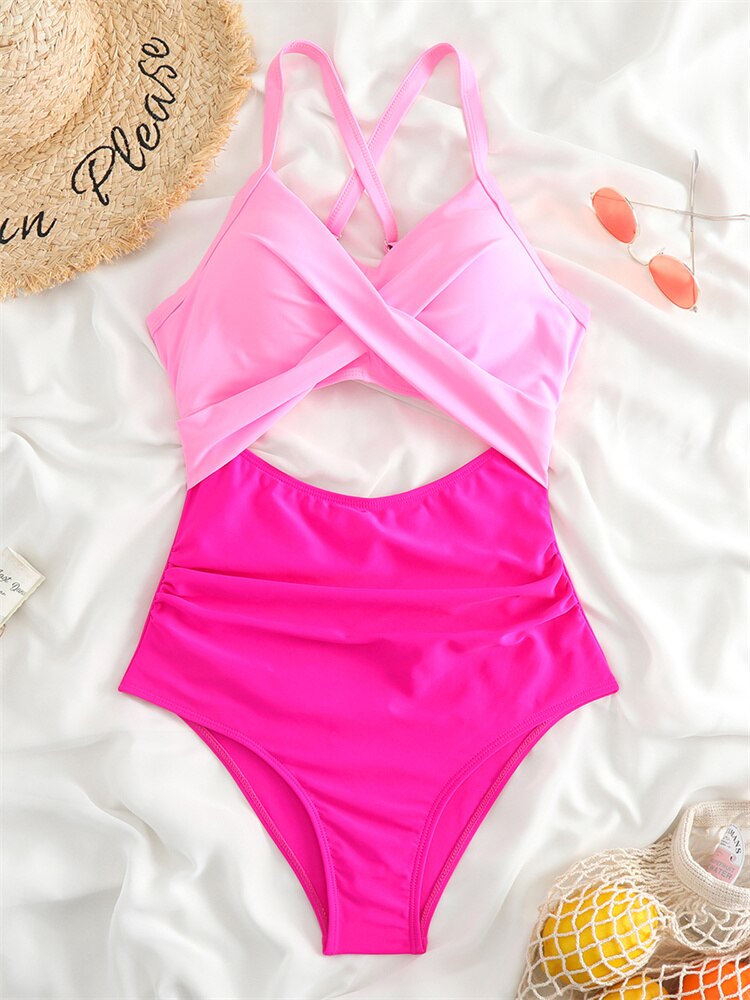 Swimwear Push Up One Piece Swimsuit - New Monokini Sexy Cut Out Bathing Suit Female Swimming Beach Wear Summer Bodysuit 3