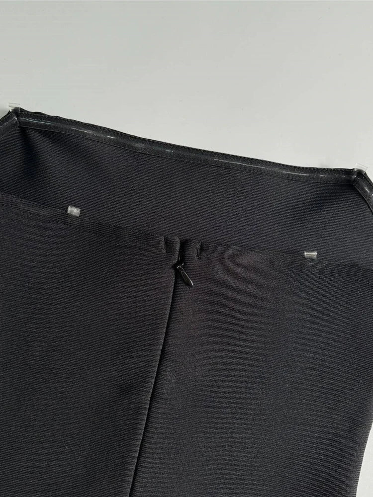 Black Strapless Short Bandage Dress Gold 3D Flowers Hemline Sleeveless Backless Floral Mini Prom Bodycon Cocktail Party Wear