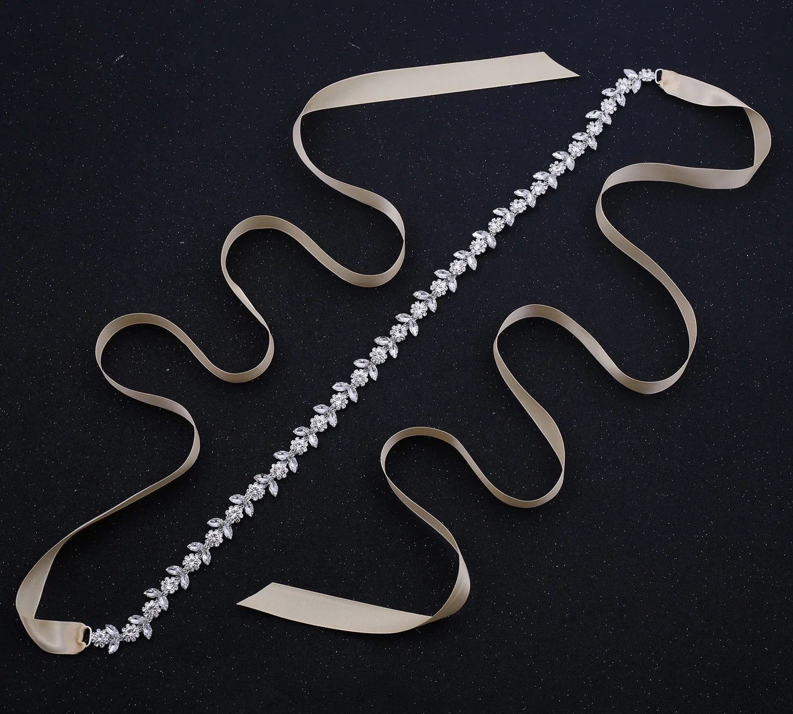 NZUK Crystal Bridal Belt Rhinestones Bridal Sash Sliver Wedding Dress Belt Bridal Dress Belt for Dresses Wedding Gown