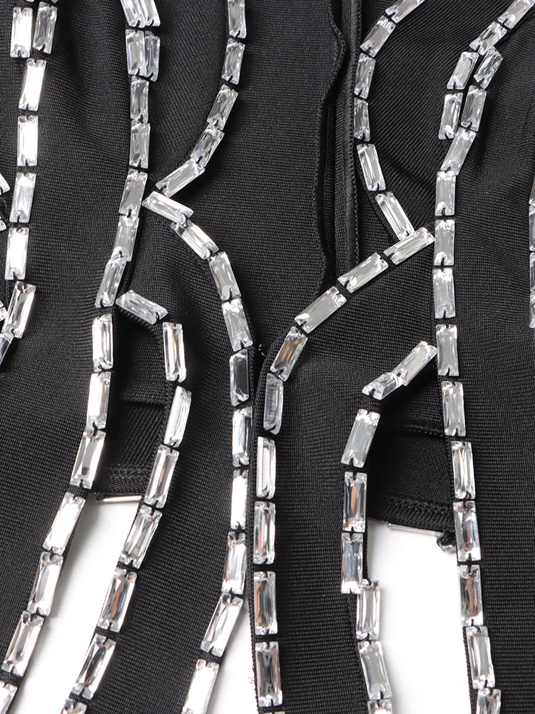 Hollow Out Two Piece Sets For Women V Neck Long Sleeve Tops High Waist A Line Skirt Summer Set Female Fashion New