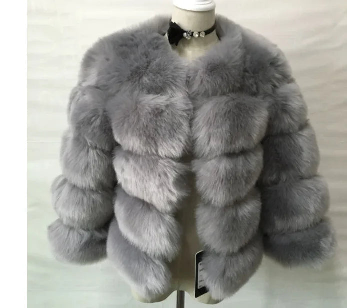XS-6XL Mink Coat Winter Black White Faux Fur Coat Woman Elegant Fluffy Faux Fur Jacket Top Short Fur Coats Woman Clothing 22