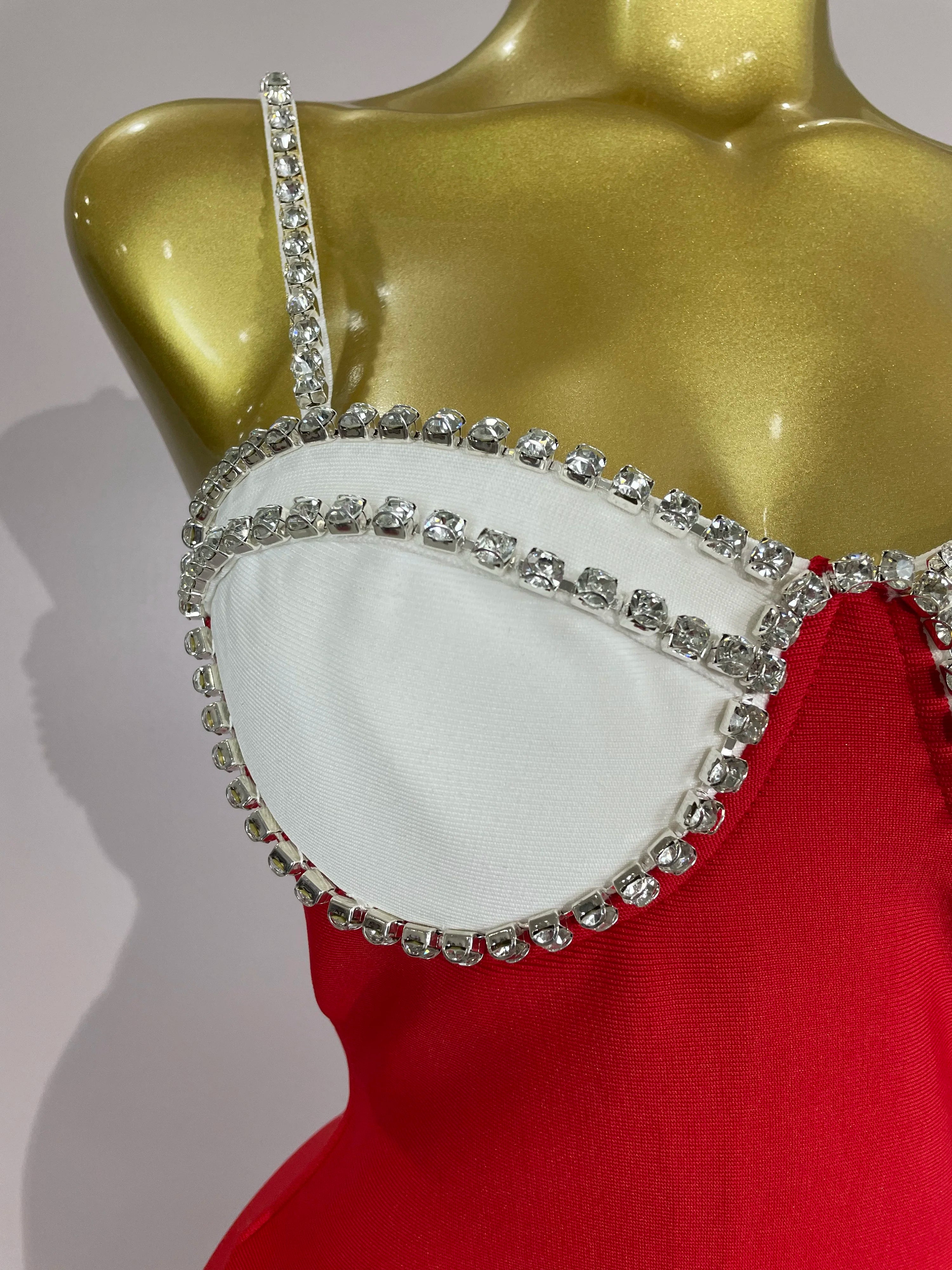 2025 Women Celebrity Sexy Backless Diamonds Patchwork Black Red Maxi Long Bodycon Bandage Dress Elegant Evening Club Party Dress