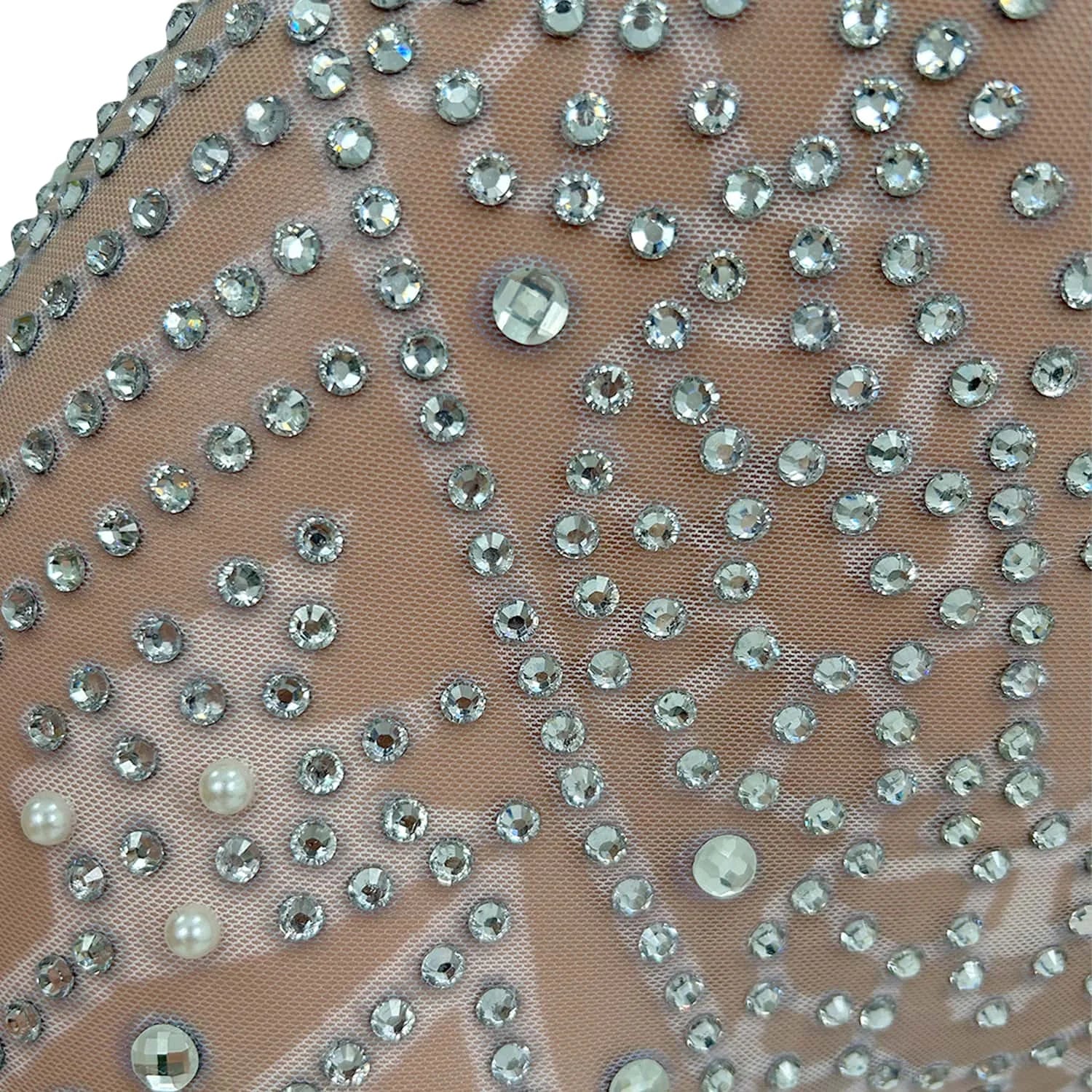 Trendy Stage Sexy Wear Bodycon Jumpsuit Mesh See Through Nightclub Stage Performance Rompers Outfit Showgirl Costume Gaoduanjihe