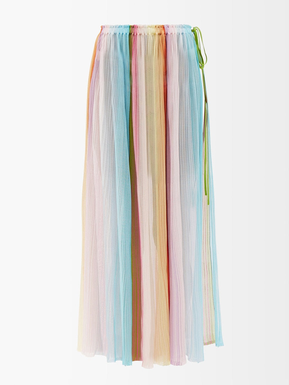 Tankini Fashion Colorblock Rainbow Striped Beach Swimsuit Set - Suit Surf Wear String Bathing Suit Luxury Blue