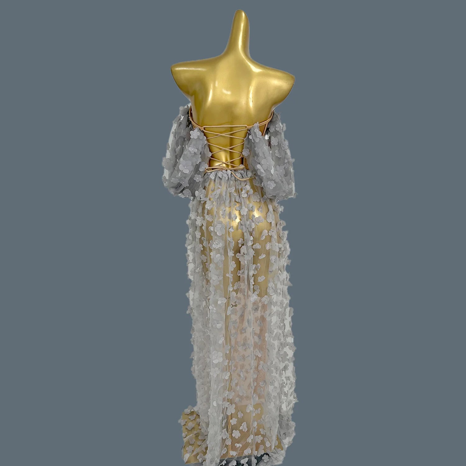 Elegant Fancy Evening Dress Woman See Through Maxi Dress For Young Lday Birthday Graduation Prom Club Night Party Goddess Huahua