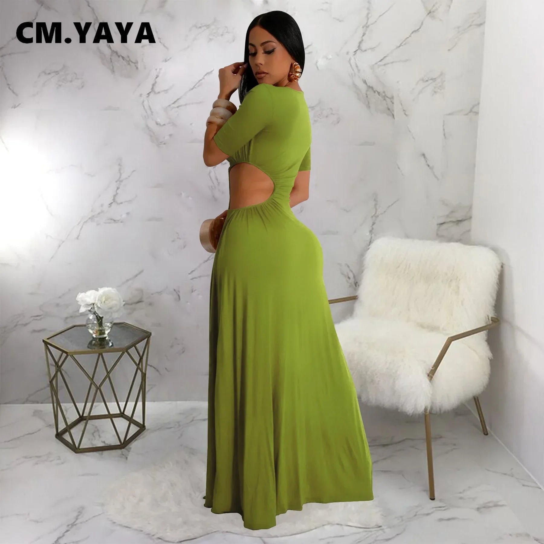 Women O-neck High Split Ruched Bodycon Midi Maxi Dress 2024 Fall Street Evening Party Club Vestidos Sexy Long Dresses