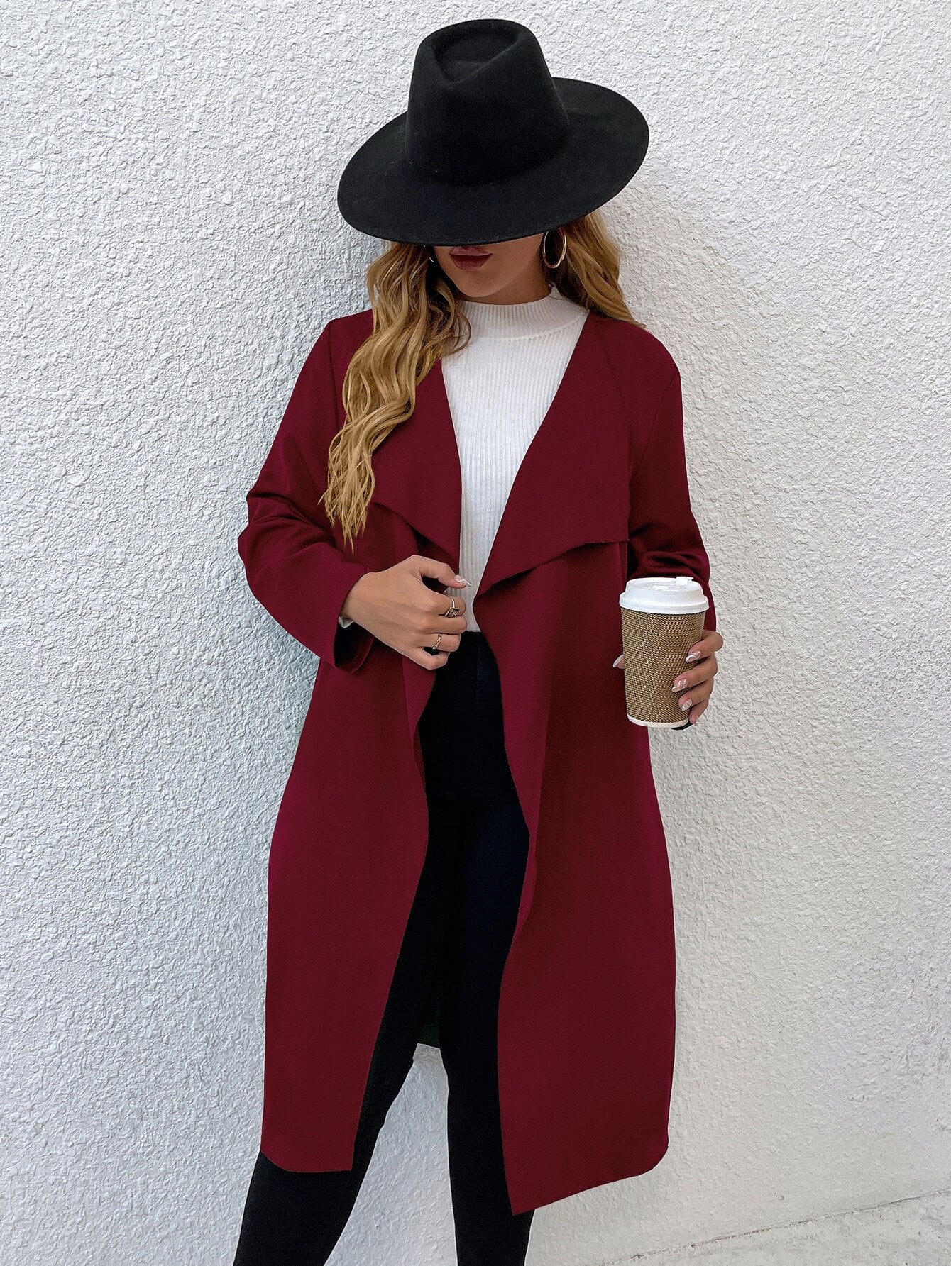 Trench-coat à col rabattu pour femme, veste grande taille 4XL, vêtements solides, coupe-vent élégant pour le bureau, collection automne hiver 2022
