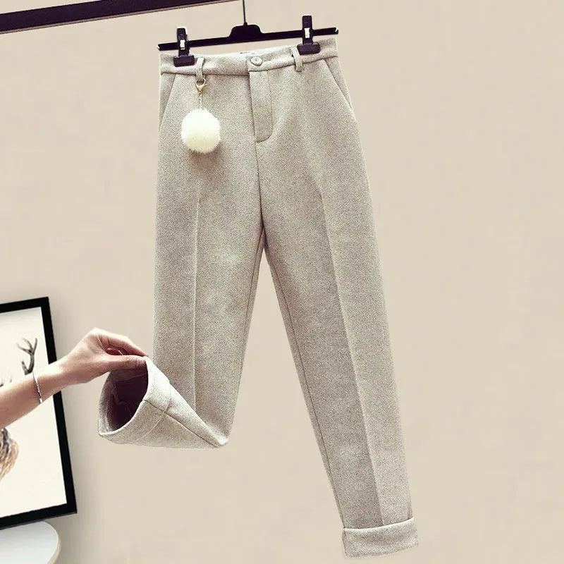 Winter Warm 3 Piece Set Suit Women Knitted Letter Pullover Sweater Sweatpants Lamb Wool Vest Tracksuit Female Outfit Outerwear Grey