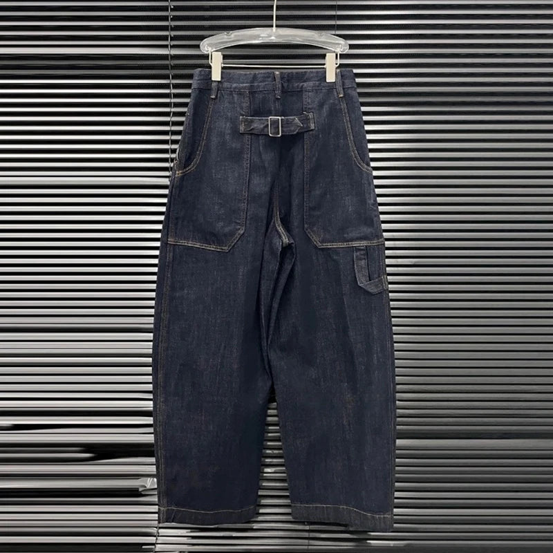 Autumn Winter New Fashion Vintage Denim Pants For Women High Waist Loose Straight Wide-Leg Denim Pants Female 11A07570