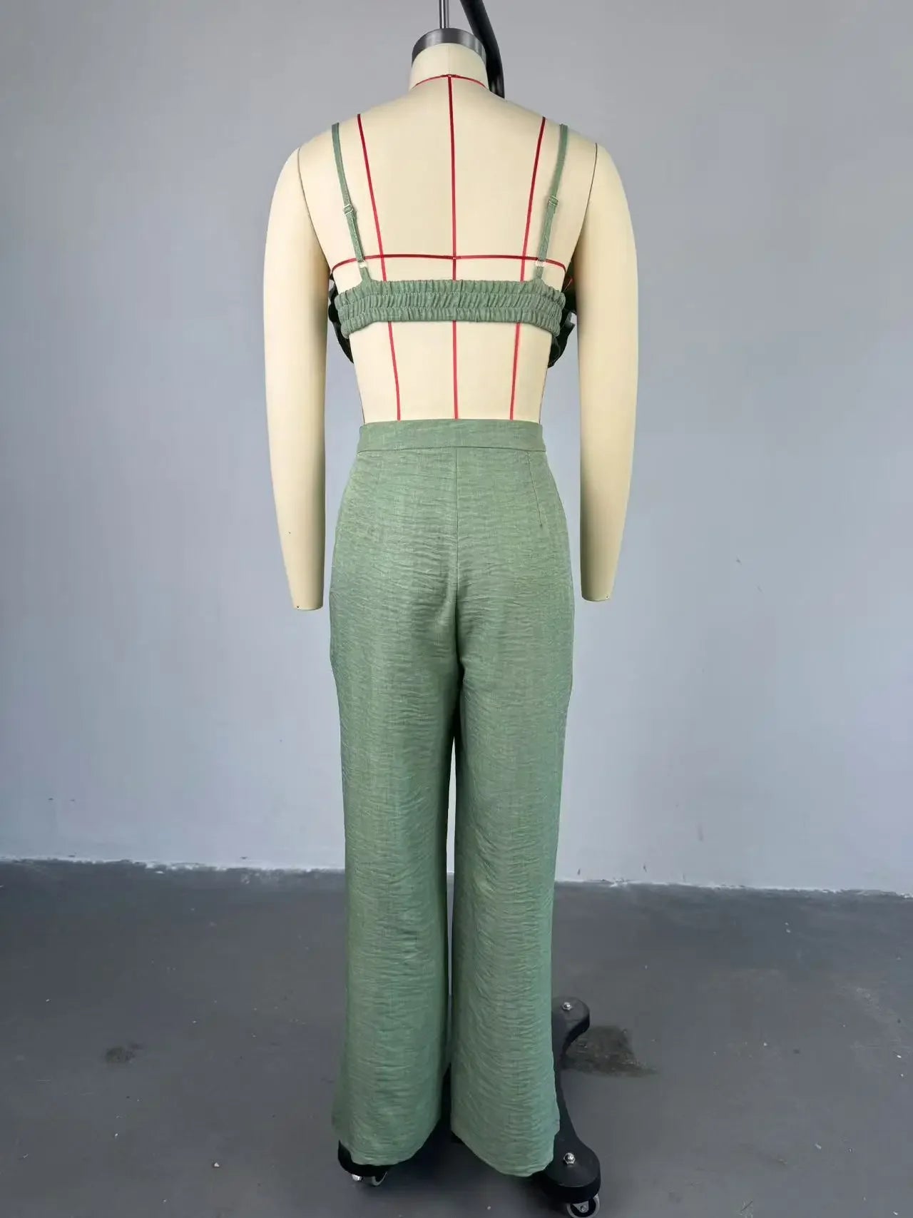 Streetwear Women's Set Sleeveless 3D Flower Crop Bra Top+Wide Leg Pants Elegant beach holiday Two 2 Piece Set Outfits