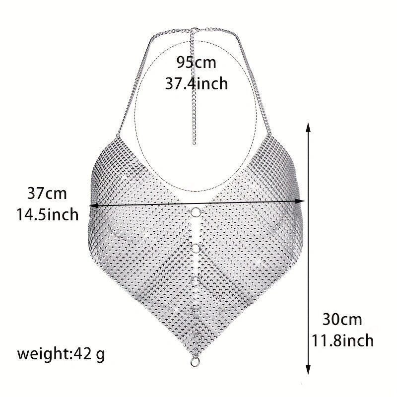 Sexy Shiny Plastic Underwear Chest Body Chain Bra Women Erotic Lingerie Choker Bikinis Festival Nightclub Halter Neck Jewelry