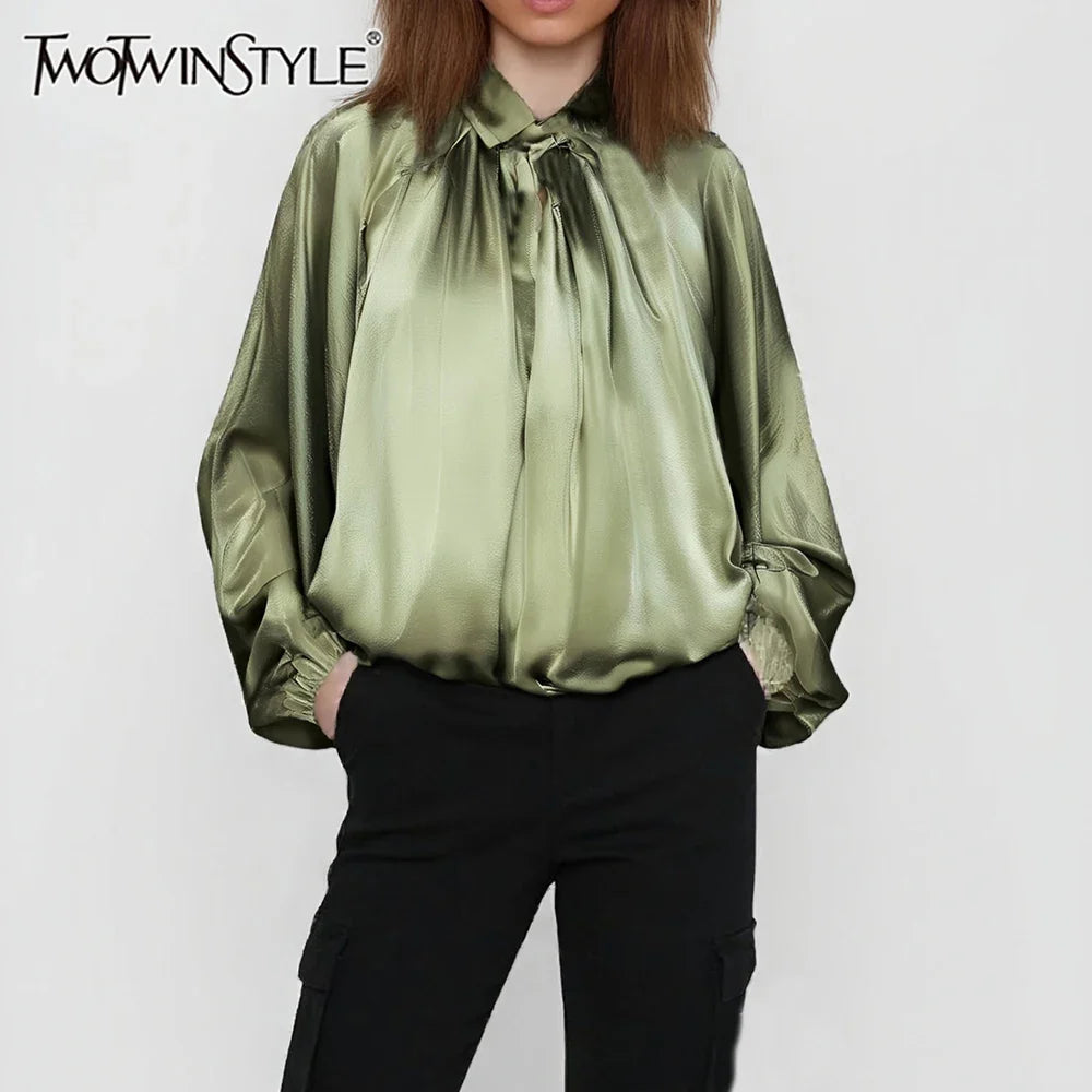 Solid Spliced Folds Casual Jackets for Women Lapel Long Sleeves Patchwork Zipper Temperament Jacket Femlae Fashion