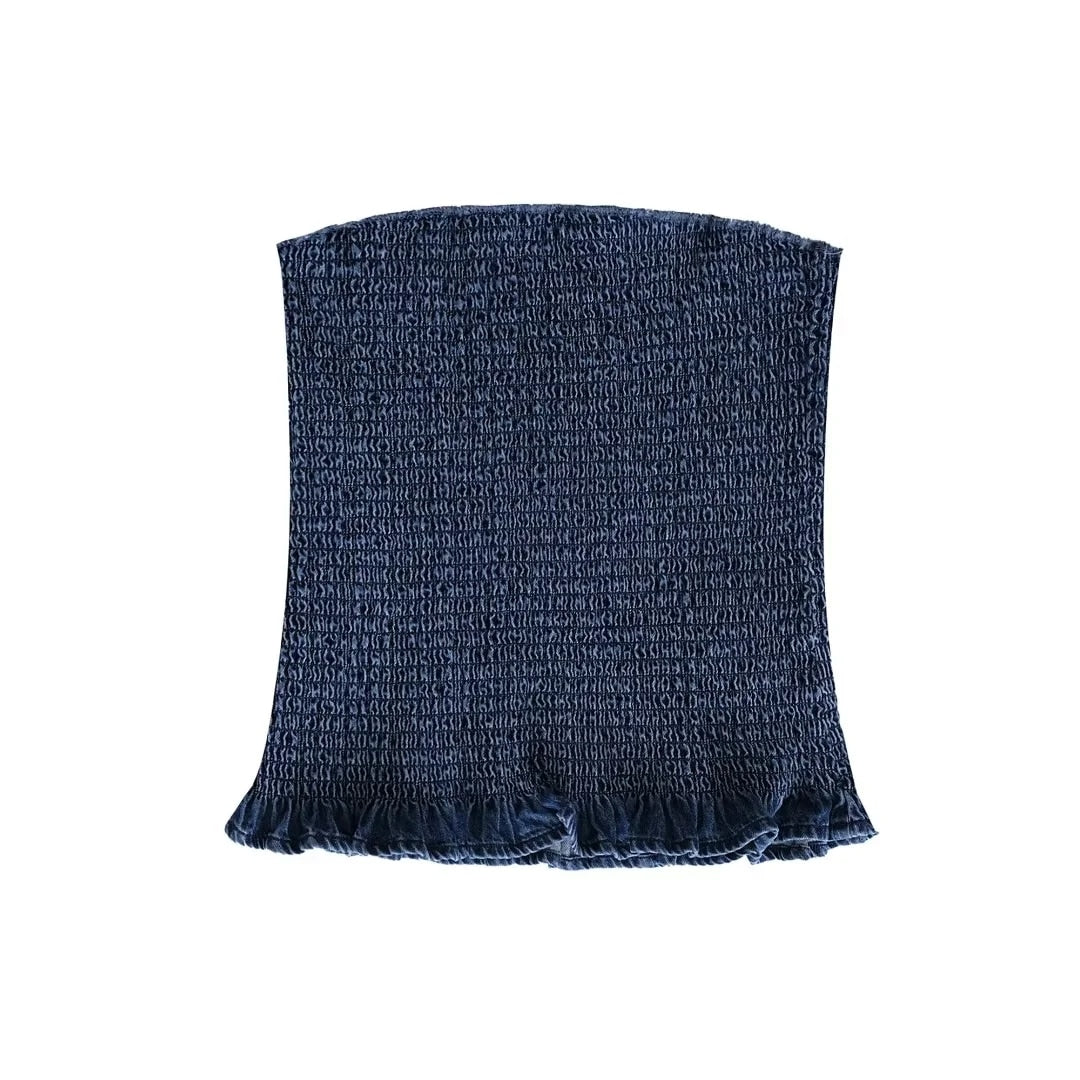 Traf Women's Corset Crop Top Y2k Streetwear Summer Women's Clothing - Vitage Denim Croo Top Women Vest 2023