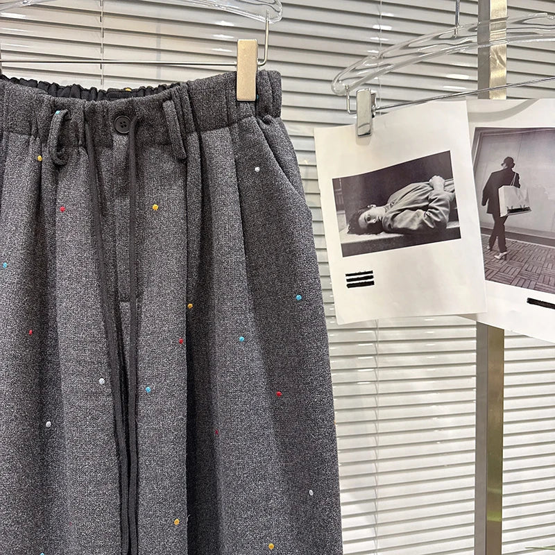 Winter New Style Fashion Colorful Embroidered Loose Elastic Waist Harem Pants For Women Casual Pant Female 11A07644