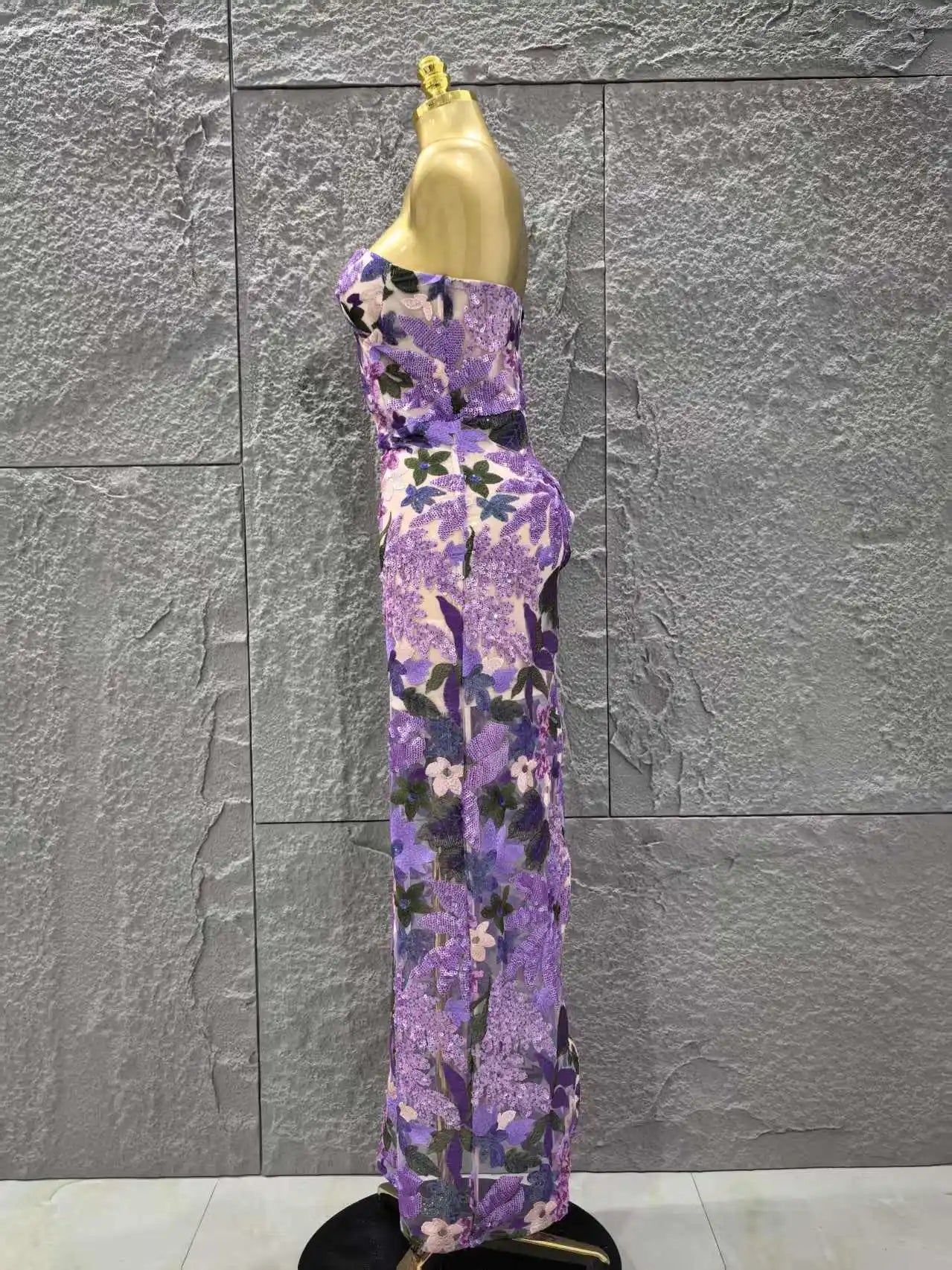 Women Sexy Strapless Embroidery Bodycon Long Dress Celebrate Evening Party Vacation Girls' Birthday Outfit