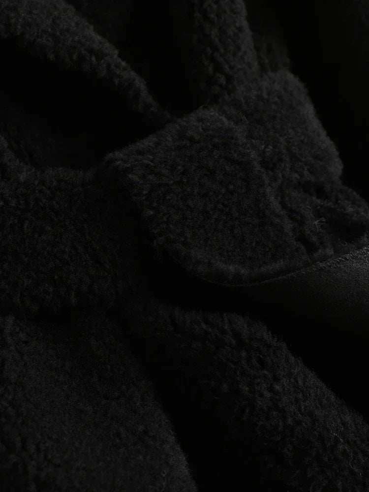 Pure Wool Shearling Coat for women,Long Female Slim Fur One Lamb Fur Coat,autumn/Winter 2024,New