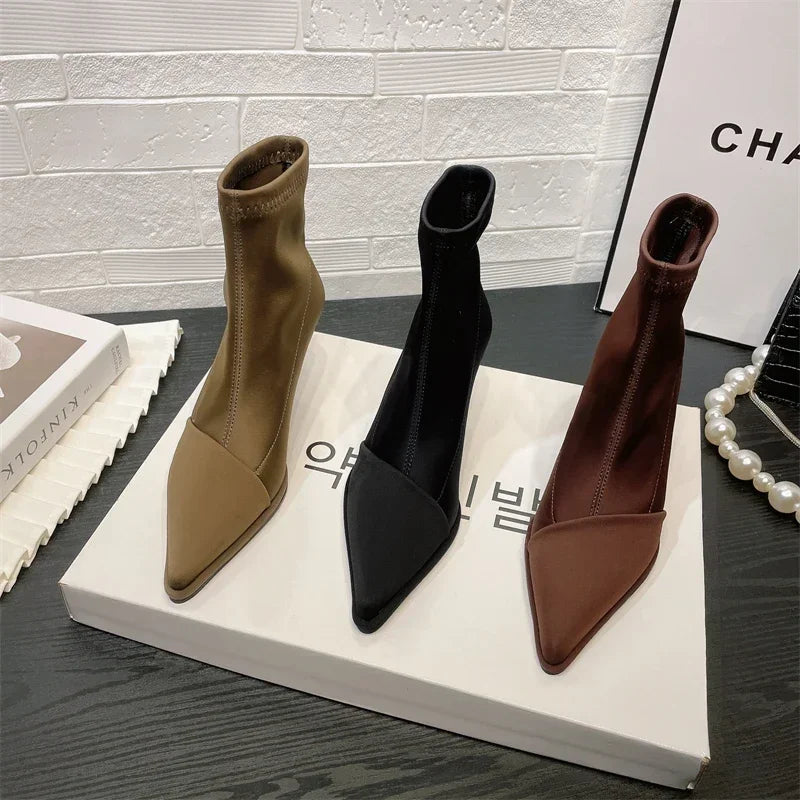 New Shoes for Women Autumn/winter Fashion Pointed Toe Stiletto Modern Women's Boots Hot Sale Short Boots