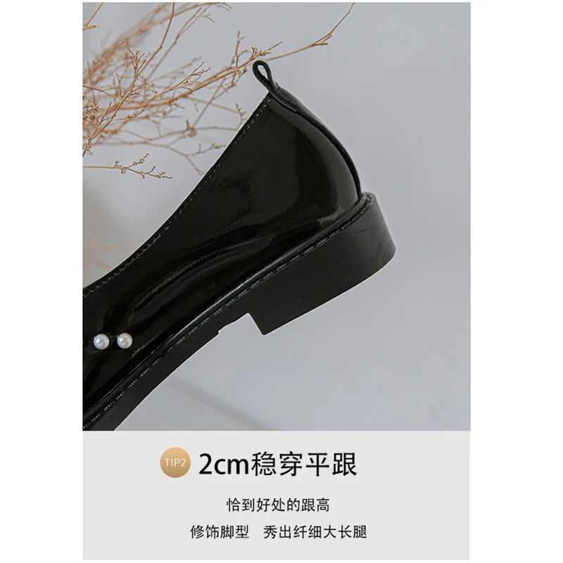 The 2023 new fashion brand designed women with low single shoes Square head spring large size casual shoes 41-43