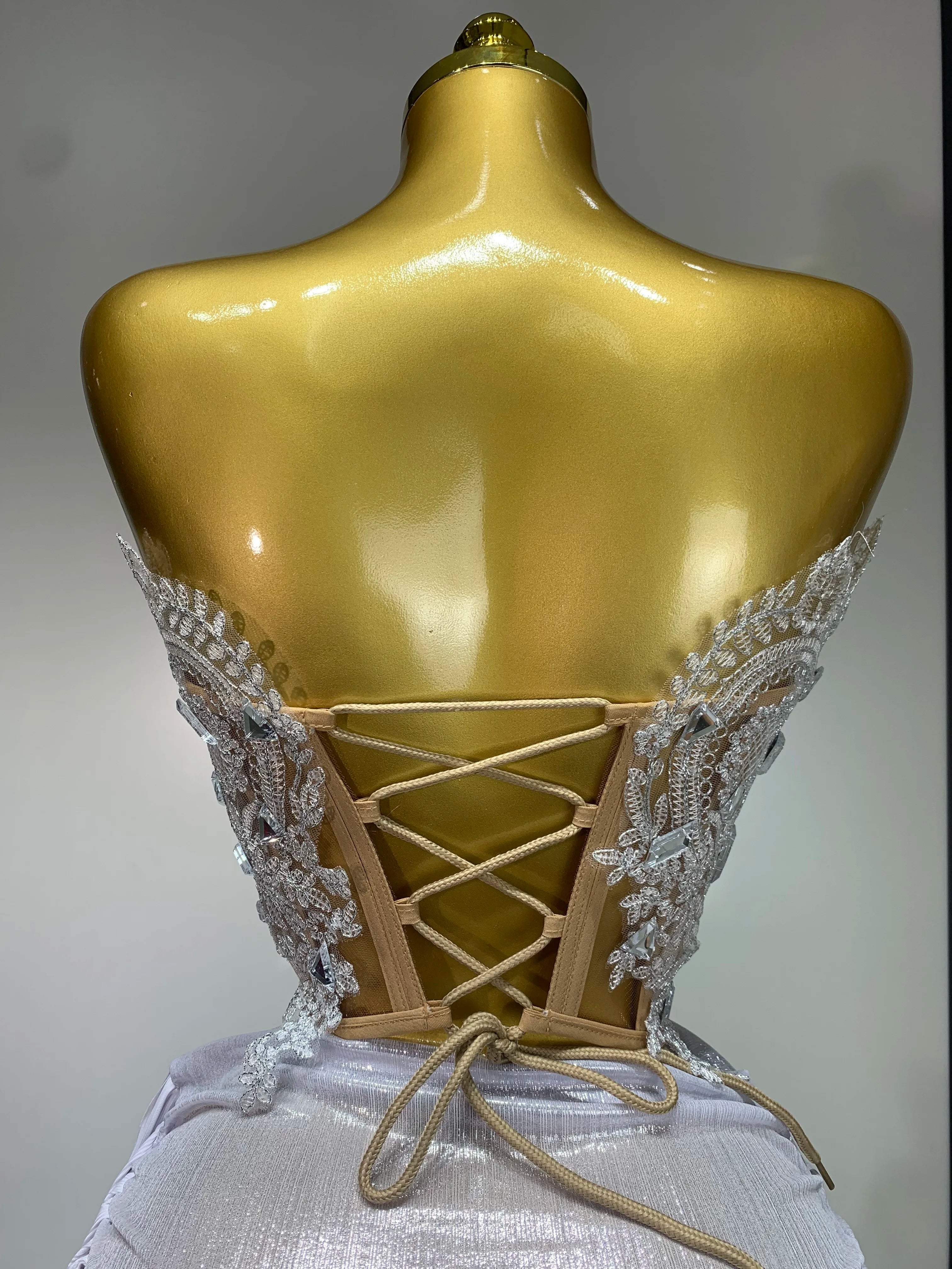 Newest 2025 Sparkly Blue Crystals Sequins Sexy Strapless Short Dress for Women Party Birthday Nightclub Singer Dancer Stage Wear