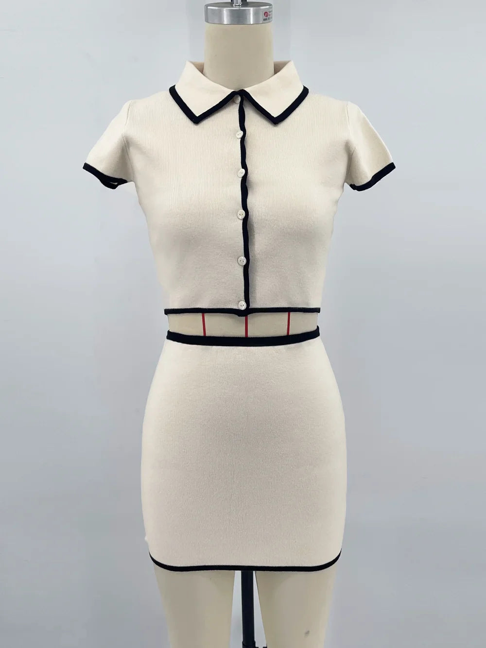 Tossy Knit Sweater 2 Piece-Set Women Lapel Cropped Short Sleeve Cardigan And Mini Skirt Sets Female Knitwear Short Skirt Outfits