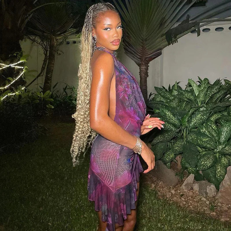 Women's Floral Dresses High Waist Skirts Printed Off-Shoulder Skirts Elegant Luxurious Club Outfits Seaside Vacation Skirts