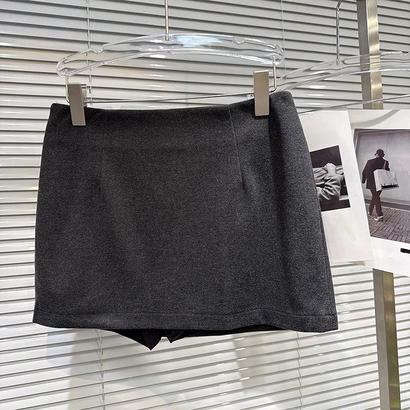 Winter New High-End Diagonal Button Woolen Cotton-Padded Short Coat For Women Black A-line Skirt Female 11A07682 only Skirt