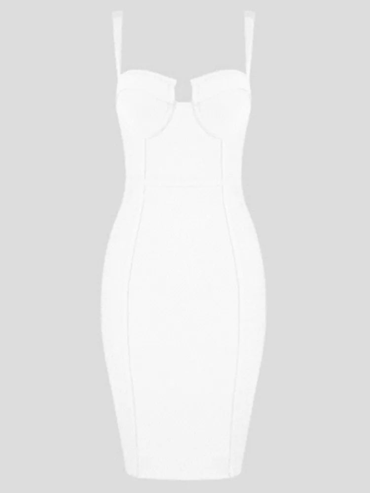 9 Colors Ladies Sexy Blue Yellow Black Rayon Women Summer Bandage Dress Celebrity Designer Fashion Party Dress Vestido White