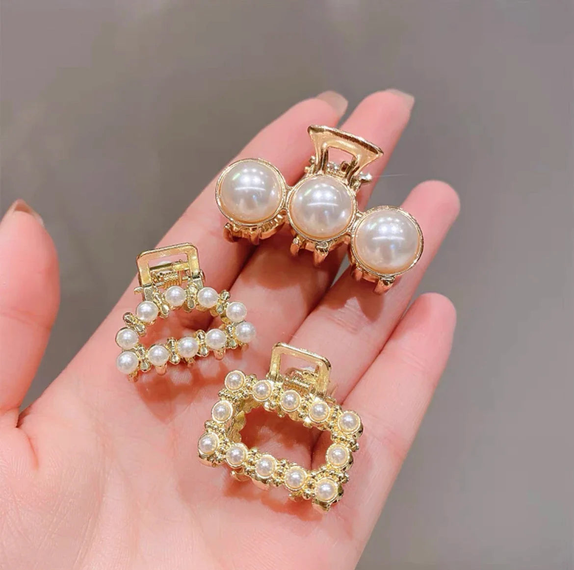 Mini Pearl Hair Claws Clips for Women Elegant Rhinestone Headwear Hairpins Hair Crab Barrettes Hair Accessories for Women 3pcs 6 One Size