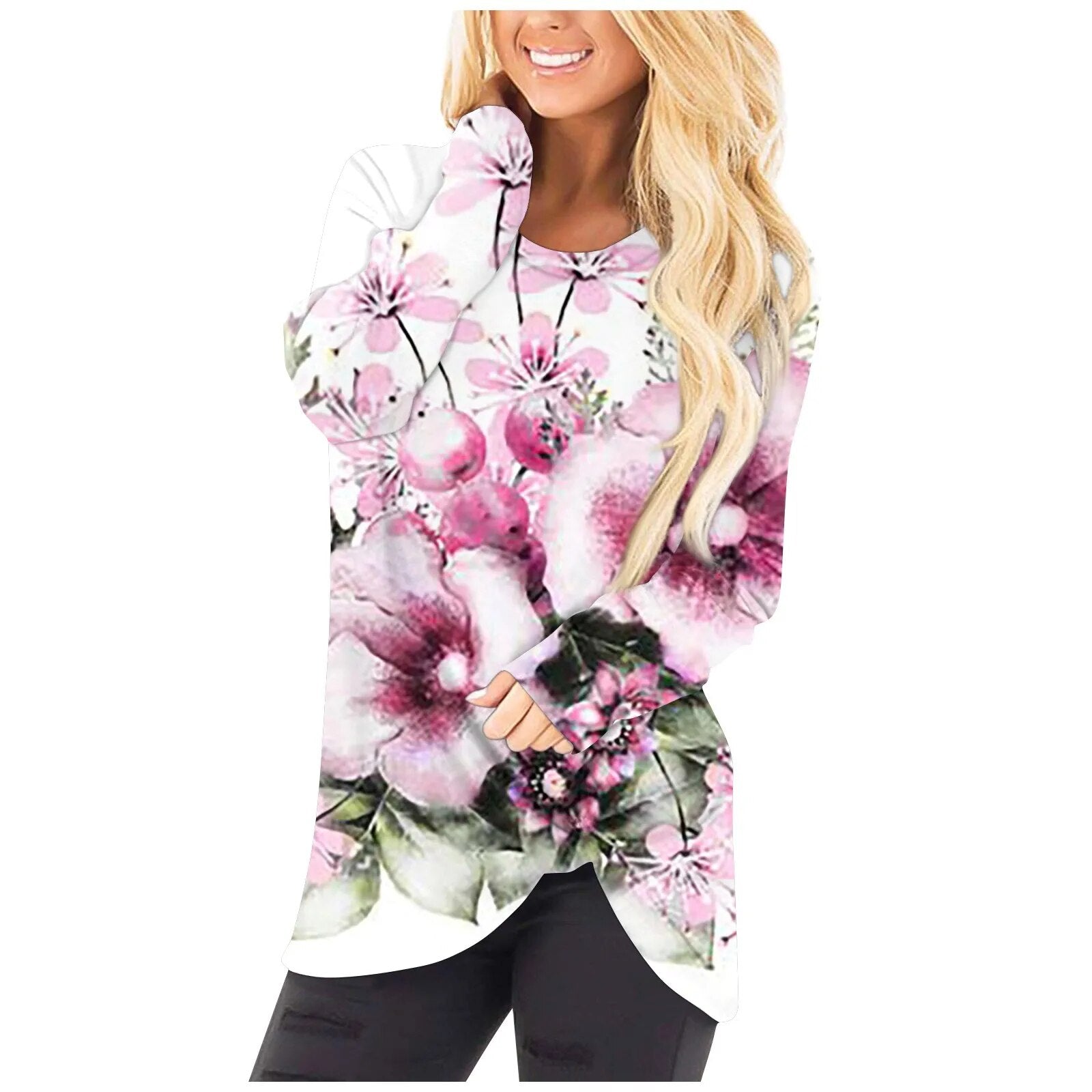 Sweatshirt Women Fashionable Round Neck Women Pullover Winter 2024 New Long Sleeves Women Sweatshirts Luxury Hoodies Women Pink