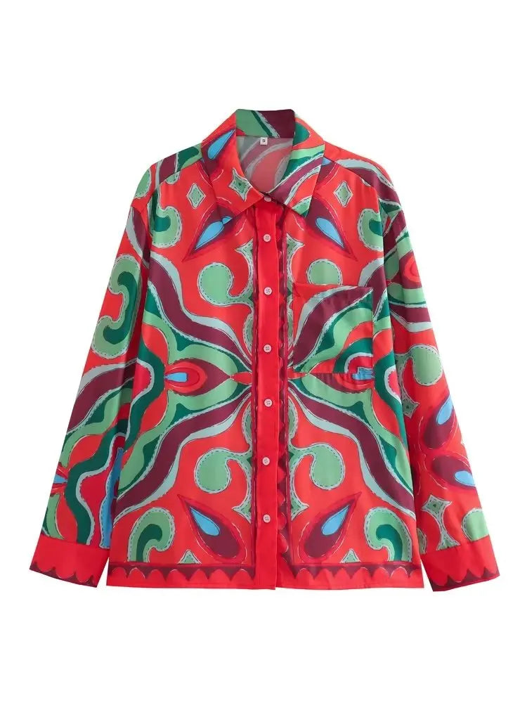 BlingBlingee Summer Printed Women Wide Pants Satin Suits Traf Asymmetric Sleeveless Strapless Crop Top Female Sets Y2K Only Top