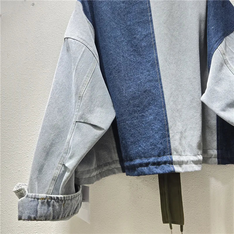 Autumn Winter New Fashion Street Style Loose Short Jacket For Women Letter Printed Contrast Color Coat Female 11A07725