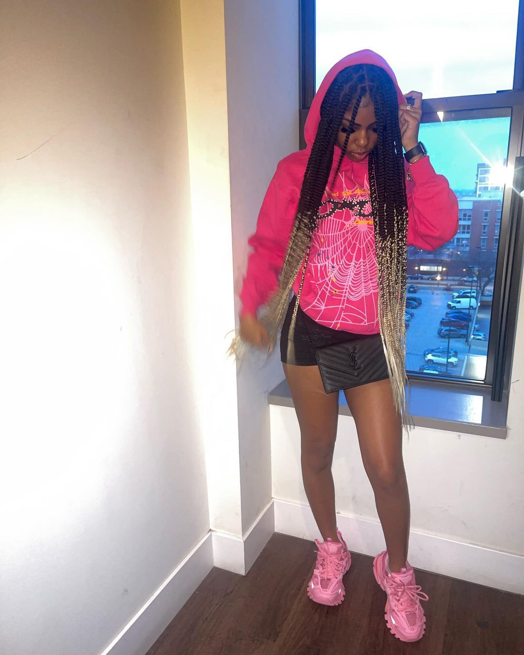 Y2k Printed Hoodie Sweatshirt for Women Spider Web Letter Gothic Streetwear Winter Baggy Hooded Polyester Autumn Punk Hoodies