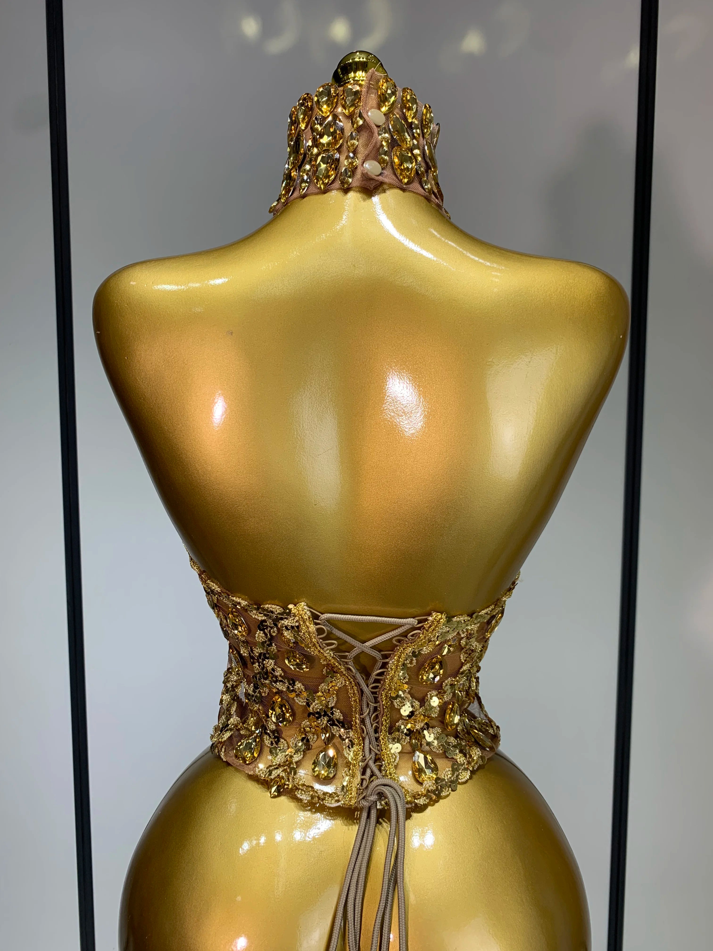 Shining Rhinestones Sexy Transparent Mesh Top Women Evening Party Celebrate Fashion Show Singer Dancer Nightclub Stage Costume