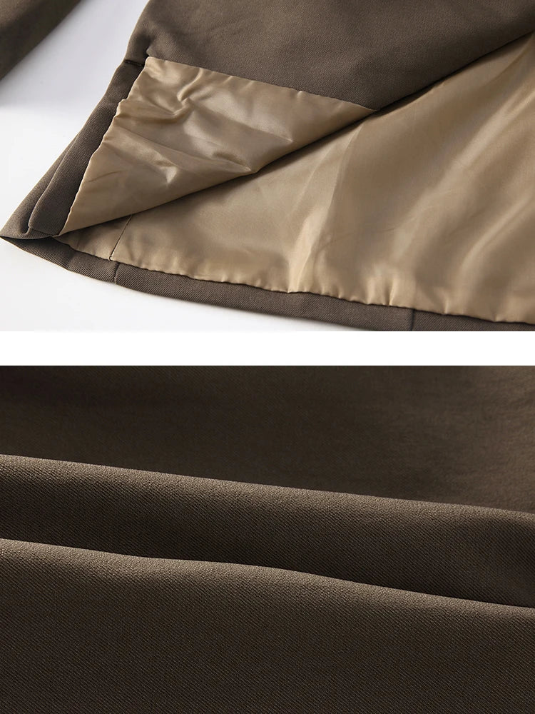 LANMREM Belt Spliced Design Blazer Women Vintage Notched Collar Single Button Coat Fashion Spring New Clothing 2AA4613