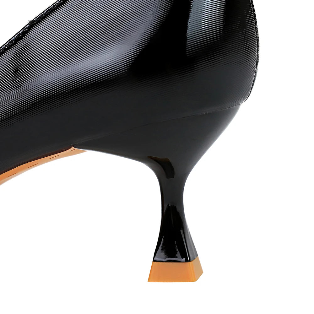 Women 5.5cm High Heels Green Pumps Lady Plus Size 34-43 Wedding Middle Low Kitten Heels Bling Crystal Rhinestone Party Bow Shoes